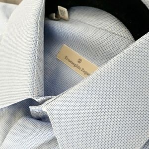 Ermenegildo Zegna Box Weave Button Up Top Pocket  Shirt